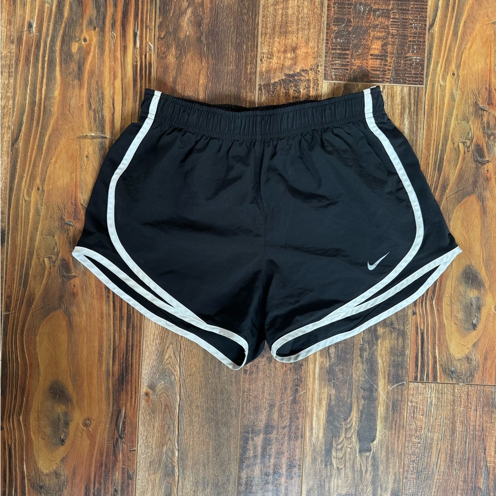 Nike Women's Black and White Athletic Shorts